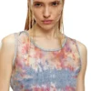 de-ciri-fse Canotta in denim devoré con fiori de-ciri-fse Canotta in denim devoré con fiori