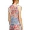 de-ciri-fse Canotta in denim devoré con fiori de-ciri-fse Canotta in denim devoré con fiori