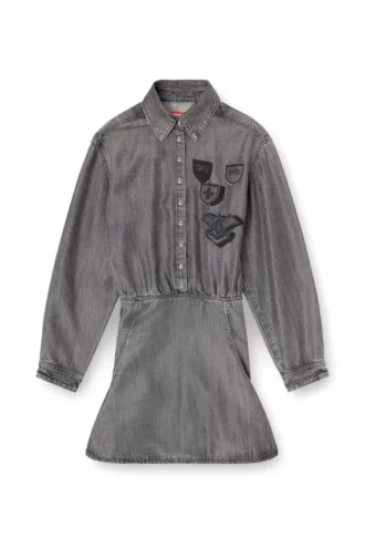 de-drevia-s Abito in denim con toppe ricamate