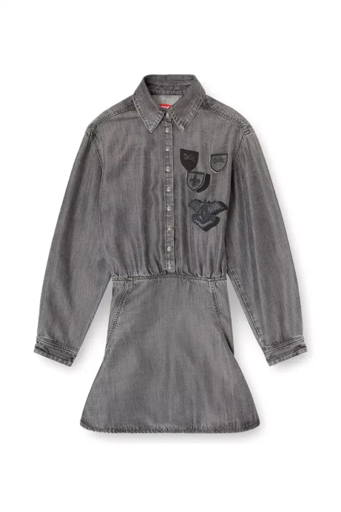 de-drevia-s Abito in denim con toppe ricamate de-drevia-s Abito in denim con toppe ricamate