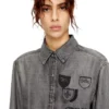 de-drevia-s Abito in denim con toppe ricamate de-drevia-s Abito in denim con toppe ricamate