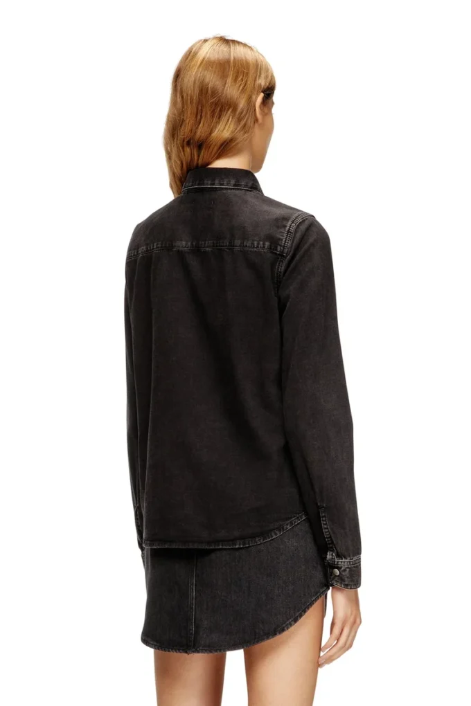 de-eazy Camicia in denim con cuciture a contrasto