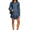 de-eazy dress-s Abito chemisier in fluido denim Principe di Galles