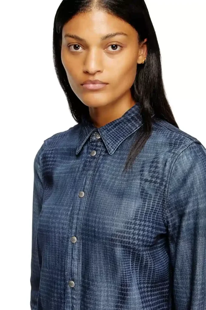 de-eazy dress-s Abito chemisier in fluido denim Principe di Galles