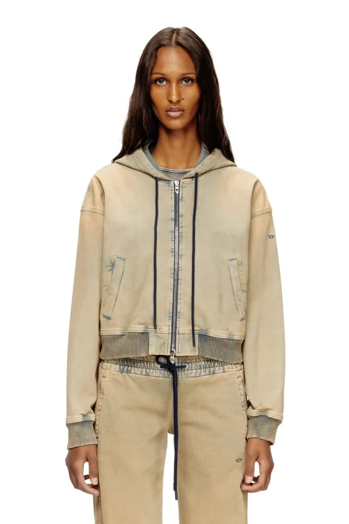 de-giri-crop jogg Felpa con cappuccio e zip in JoggJeans colorati de-giri-crop jogg Felpa con cappuccio e zip in JoggJeans colorati