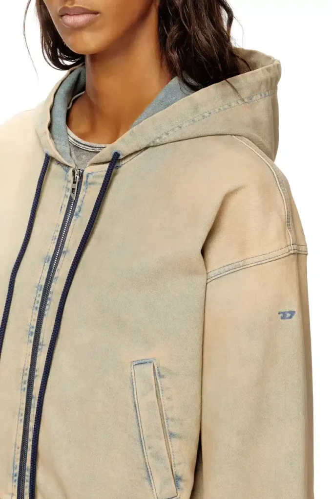 de-giri-crop jogg Felpa con cappuccio e zip in JoggJeans colorati de-giri-crop jogg Felpa con cappuccio e zip in JoggJeans colorati