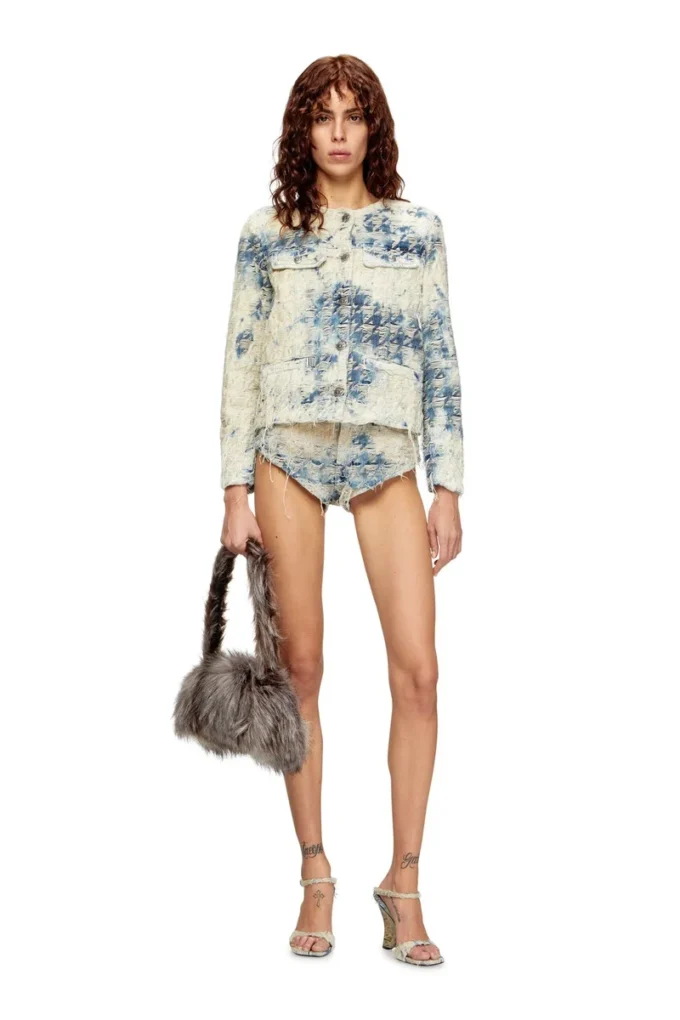 de-grafy-fsh Giacca in denim con trama pied-de-poule de-grafy-fsh Giacca in denim con trama pied-de-poule