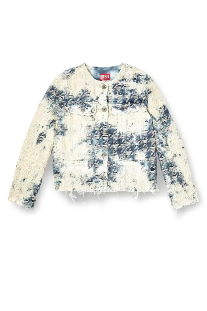 de-grafy-fsh Giacca in denim con trama pied-de-poule de-grafy-fsh Giacca in denim con trama pied-de-poule