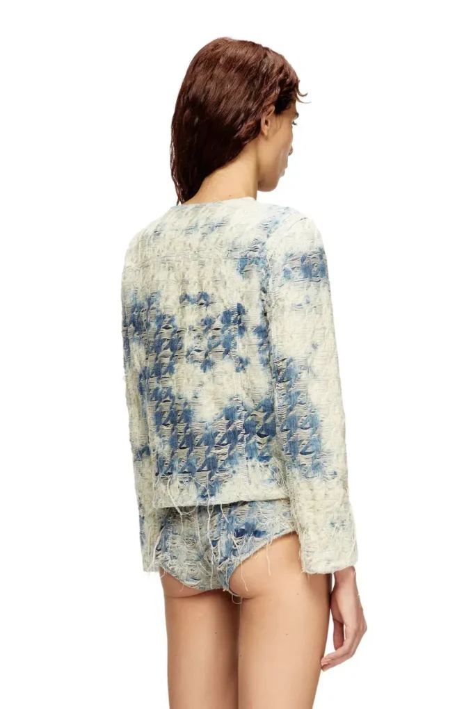 de-grafy-fsh Giacca in denim con trama pied-de-poule de-grafy-fsh Giacca in denim con trama pied-de-poule
