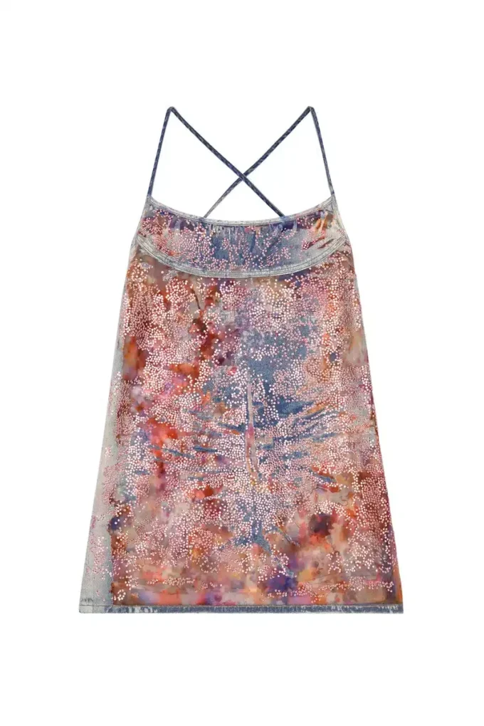 de-held-short-fse Abito midi con spalline in denim con paillettes de-held-short-fse Abito midi con spalline in denim con paillettes