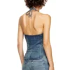 de-janice-s Top con scollo all’americana in denim Reform de-janice-s Top con scollo all’americana in denim Reform
