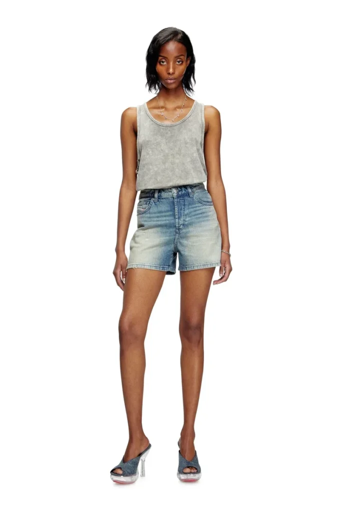 de-jiro Pantaloncini in denim effetto consumato de-jiro Pantaloncini in denim effetto consumato