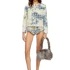 de-jizz-fsh1 Shorts in denim con trama pied-de-poule de-jizz-fsh1 Shorts in denim con trama pied-de-poule
