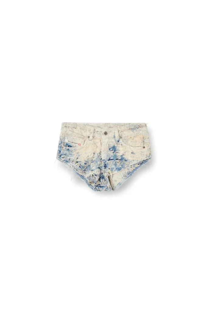 de-jizz-fsh1 Shorts in denim con trama pied-de-poule de-jizz-fsh1 Shorts in denim con trama pied-de-poule