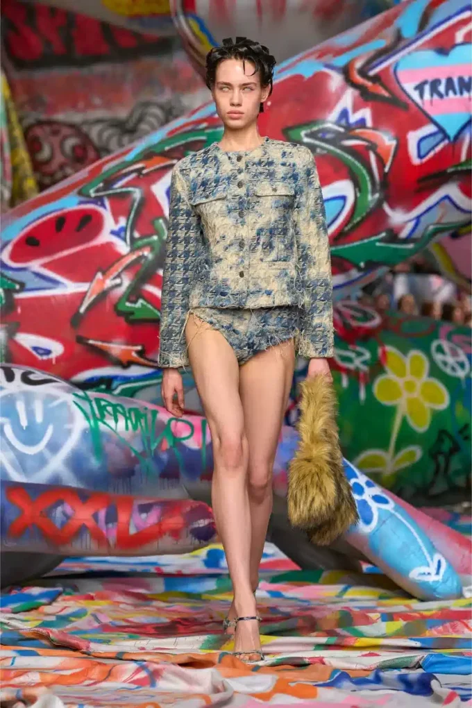 de-jizz-fsh1 Shorts in denim con trama pied-de-poule de-jizz-fsh1 Shorts in denim con trama pied-de-poule