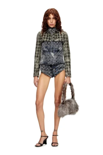 de-jizz-fsh2 Shorts in denim tie-dye pied-de-poule