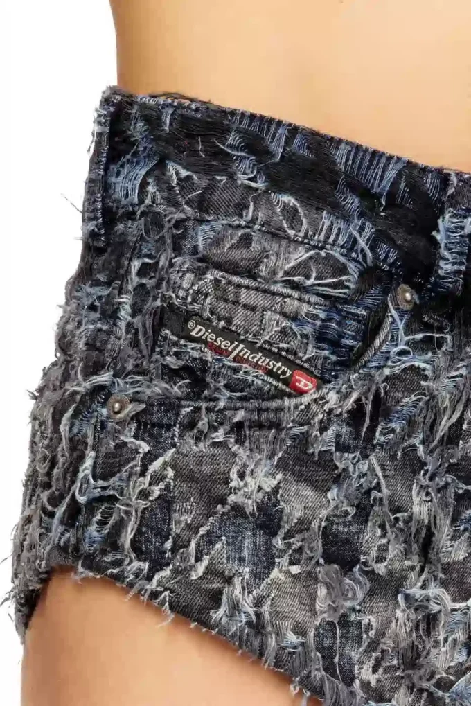 de-jizz-fsh2 Shorts in denim tie-dye pied-de-poule de-jizz-fsh2 Shorts in denim tie-dye pied-de-poule