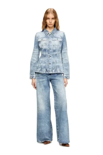 de-katerin-fsh Giacca aderente in denim di cotone e canapa lavorato al laser