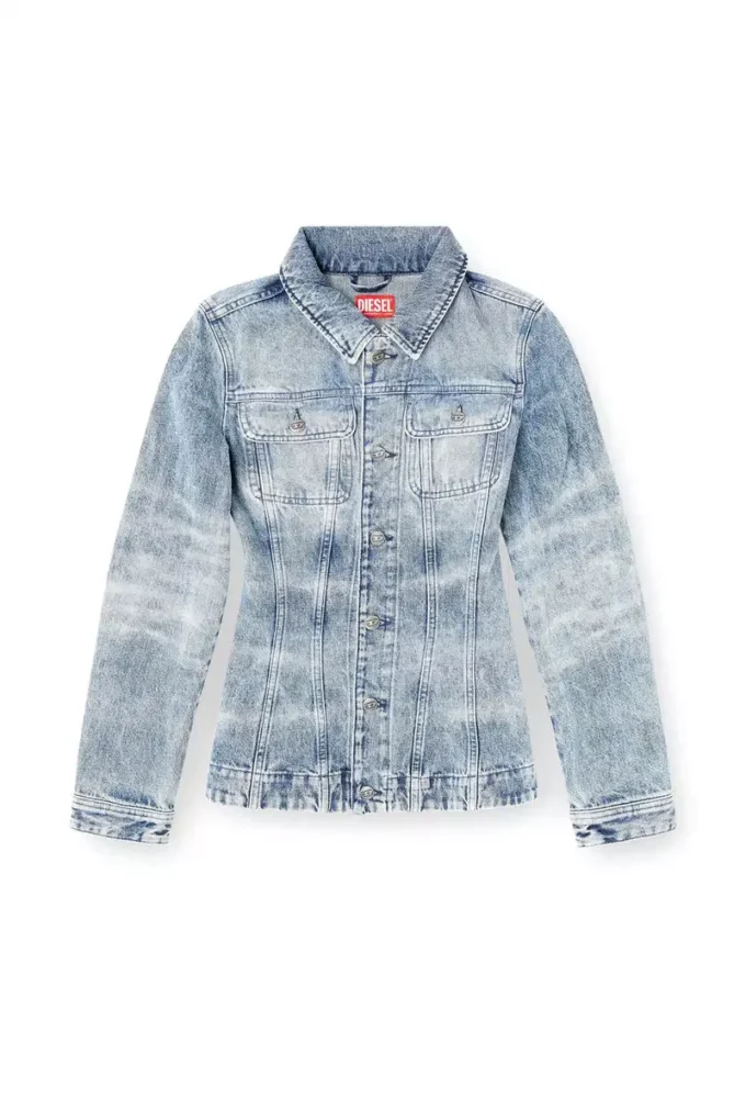 de-katerin-fsh Giacca aderente in denim di cotone e canapa lavorato al laser de-katerin-fsh Giacca aderente in denim di cotone e canapa lavorato al laser