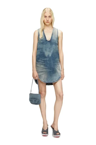 de-laris-dress-s Abito corto in denim marmorizzato
