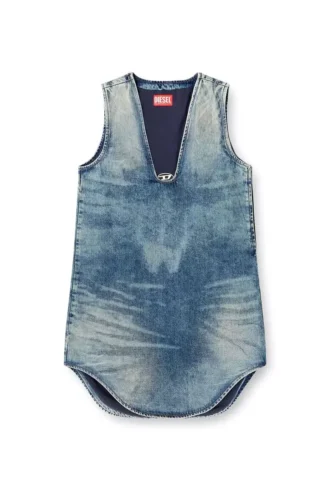 de-laris-dress-s Abito corto in denim marmorizzato