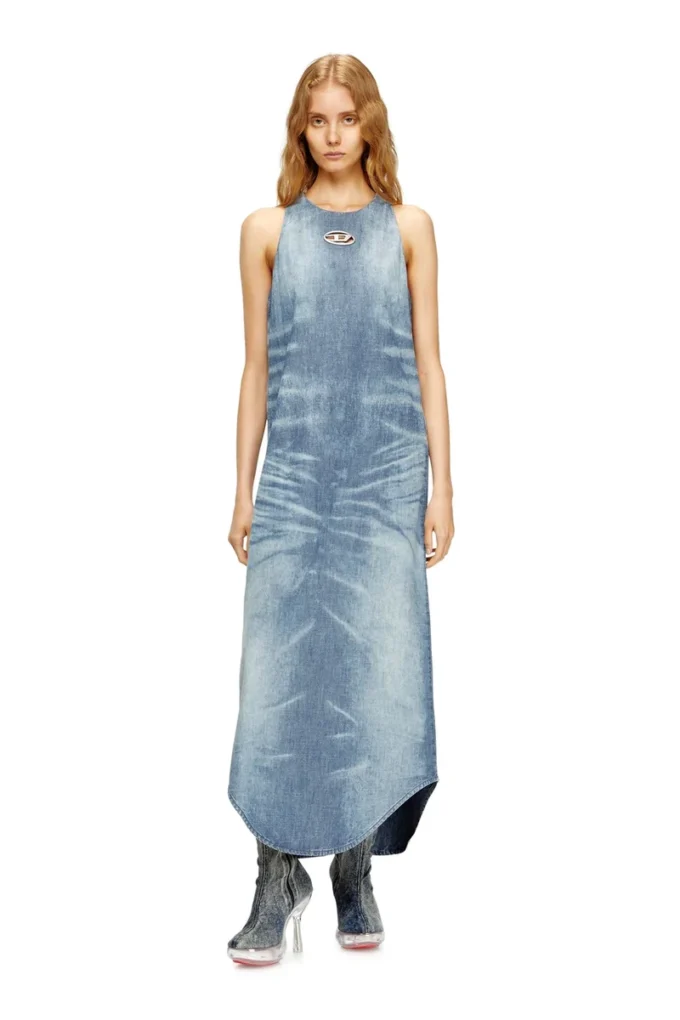 de-lina-s Abito lungo in denim marmorizzato