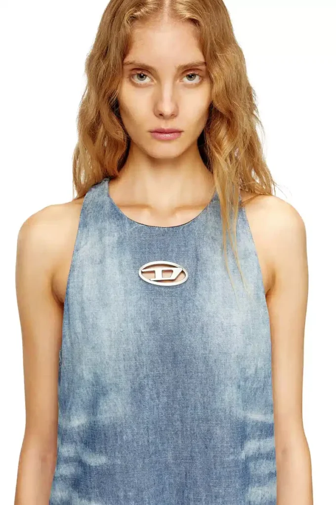 de-lina-s Abito lungo in denim marmorizzato