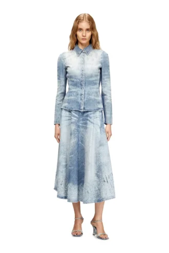 de-masly-fsh Camicia in denim effetto nido d’ape consumato