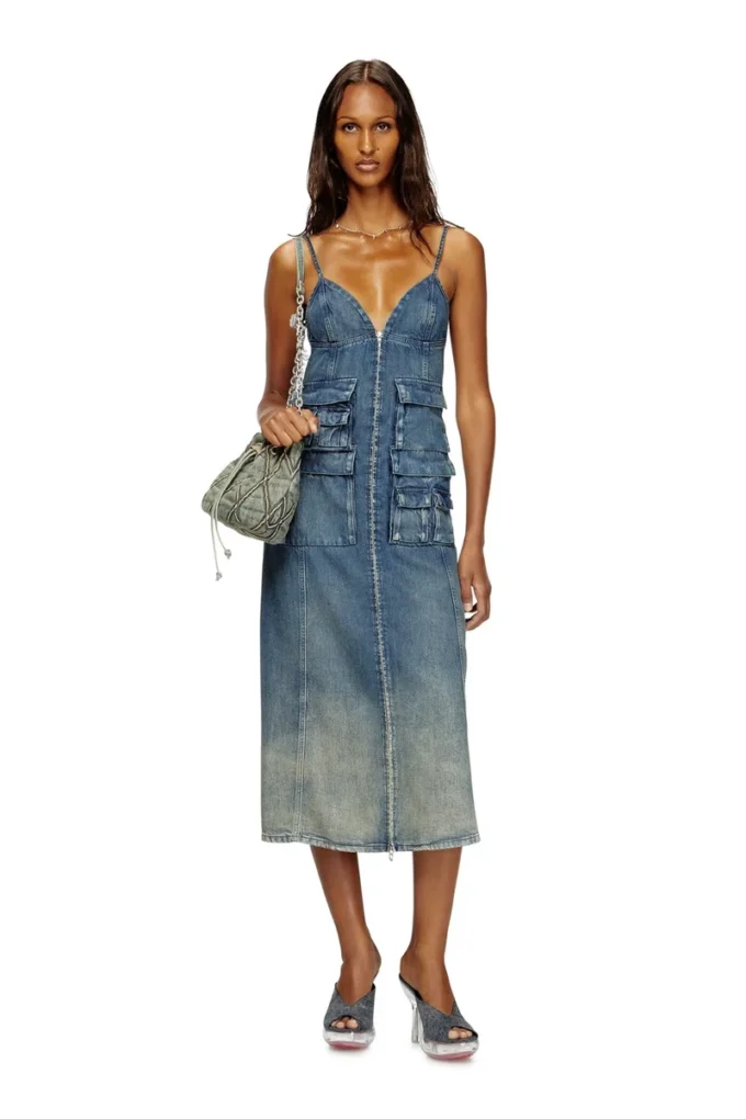 de-melvi-s Abito in denim fluido lavorato al laser de-melvi-s Abito in denim fluido lavorato al laser