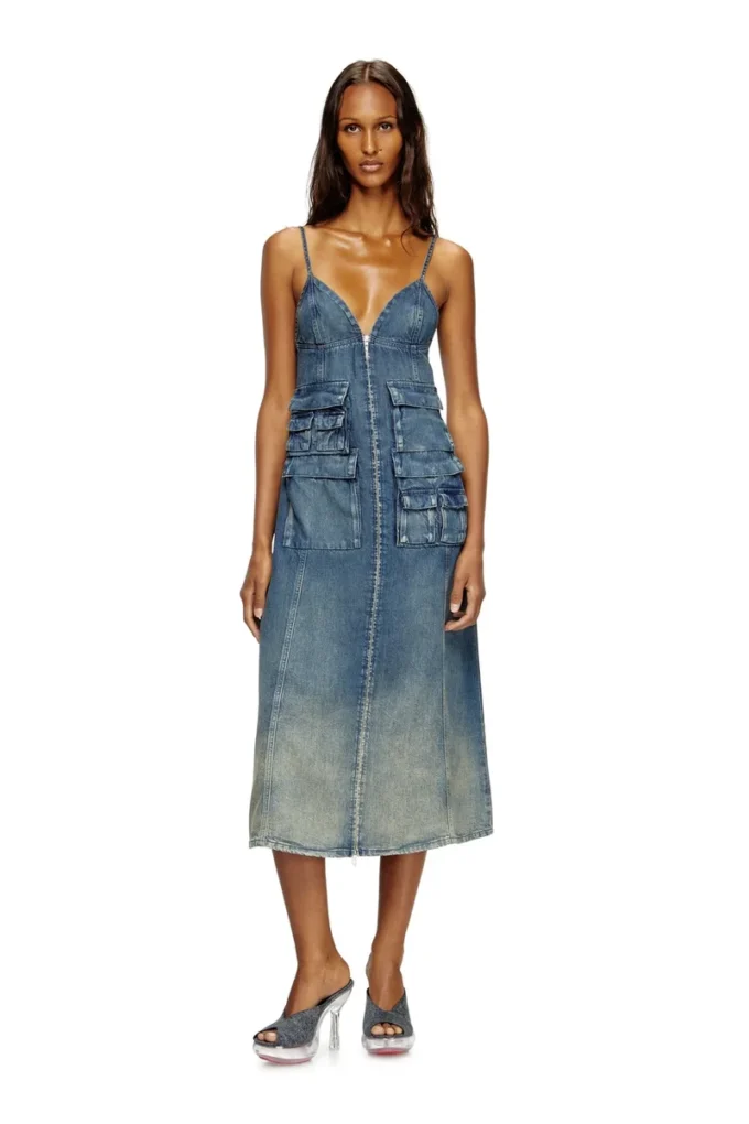 de-melvi-s Abito in denim fluido lavorato al laser de-melvi-s Abito in denim fluido lavorato al laser