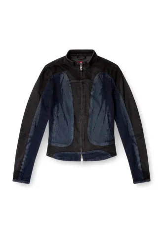 de-morny-s Giacca stile biker in denim bicolore