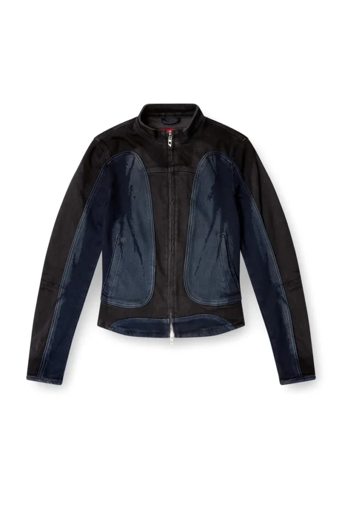de-morny-s Giacca stile biker in denim bicolore de-morny-s Giacca stile biker in denim bicolore