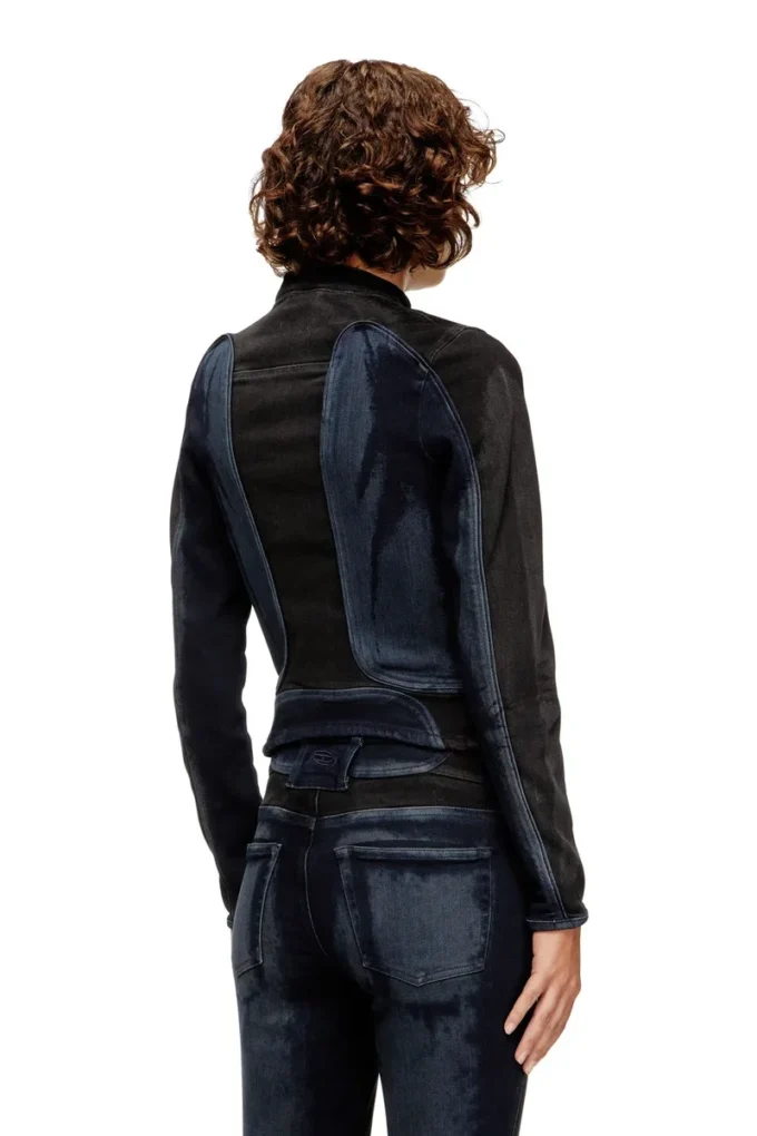 de-morny-s Giacca stile biker in denim bicolore de-morny-s Giacca stile biker in denim bicolore