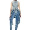 de-nata-fse Top in denim seconda pelle con dettagli biker de-nata-fse Top in denim seconda pelle con dettagli biker