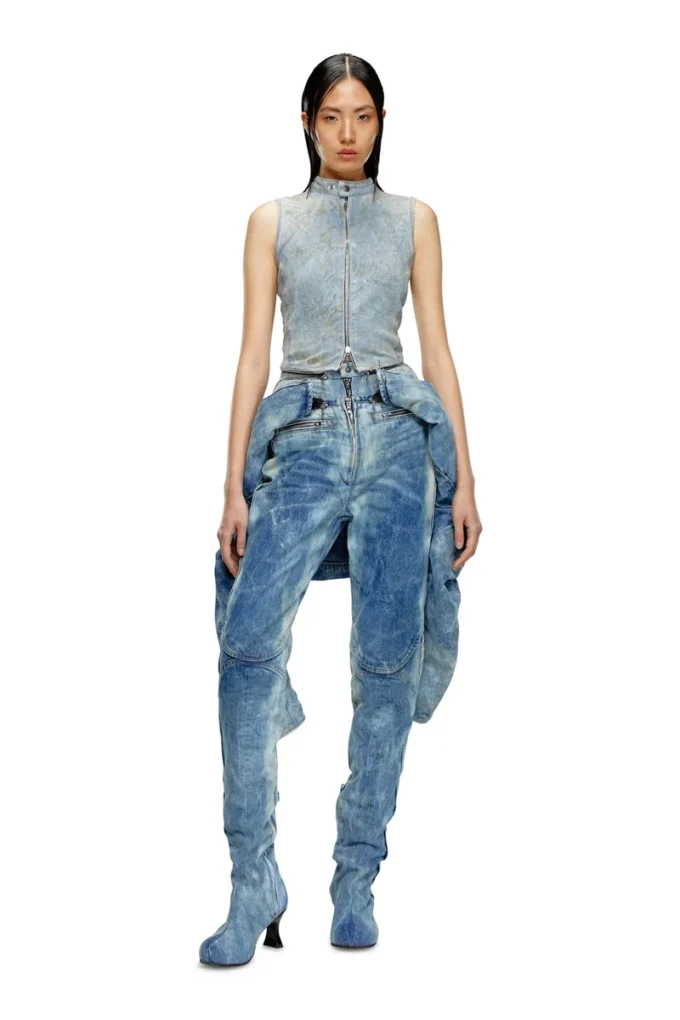 de-nata-fse Top in denim seconda pelle con dettagli biker de-nata-fse Top in denim seconda pelle con dettagli biker