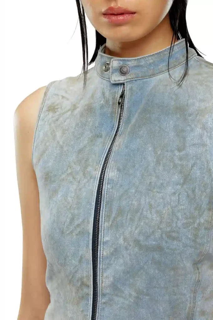 de-nata-fse Top in denim seconda pelle con dettagli biker de-nata-fse Top in denim seconda pelle con dettagli biker