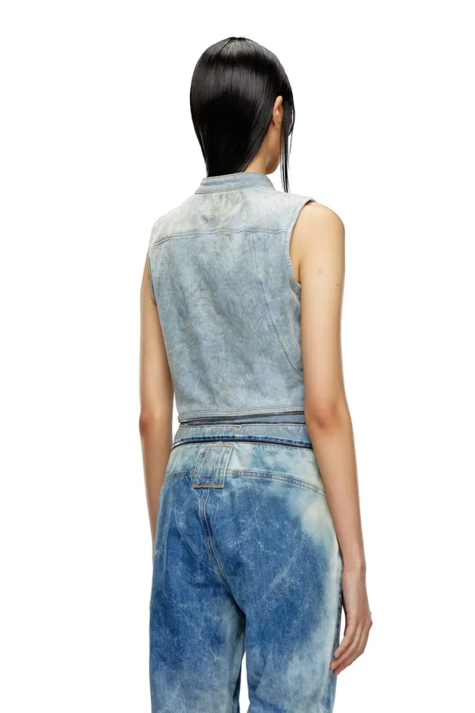 de-nata-fse Top in denim seconda pelle con dettagli biker de-nata-fse Top in denim seconda pelle con dettagli biker
