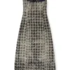 de-olivia-fsh Abito midi in denim con trama pied-de-poule