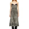 de-olivia-fsh Abito midi in denim con trama pied-de-poule