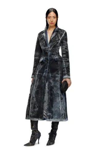 de-pia-fse Cappotto in denim devoré gessato