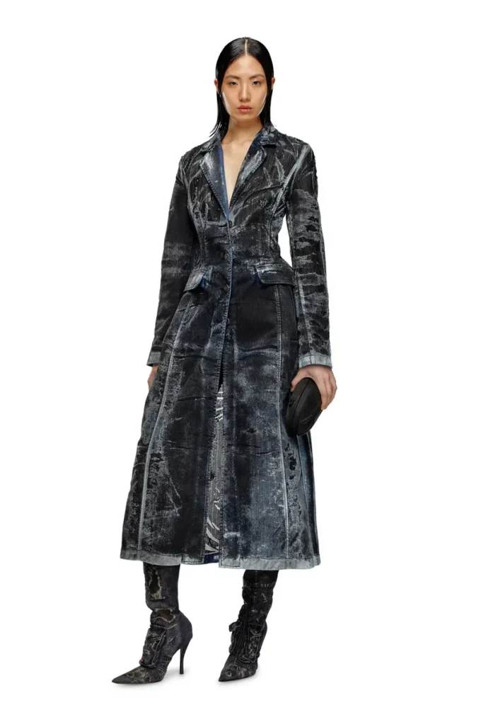 de-pia-fse Cappotto in denim devoré gessato de-pia-fse Cappotto in denim devoré gessato
