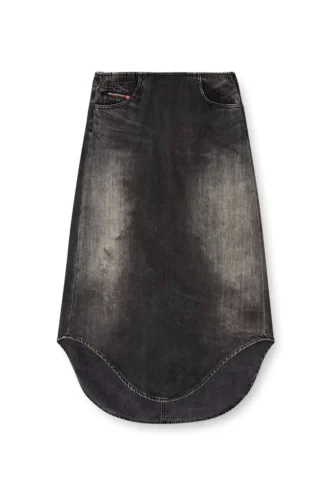 de-plumy-s Gonna midi in denim con effetto ombra