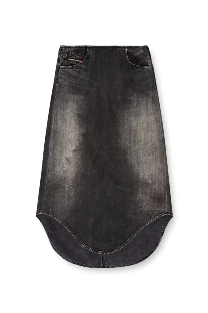 de-plumy-s Gonna midi in denim con effetto ombra de-plumy-s Gonna midi in denim con effetto ombra