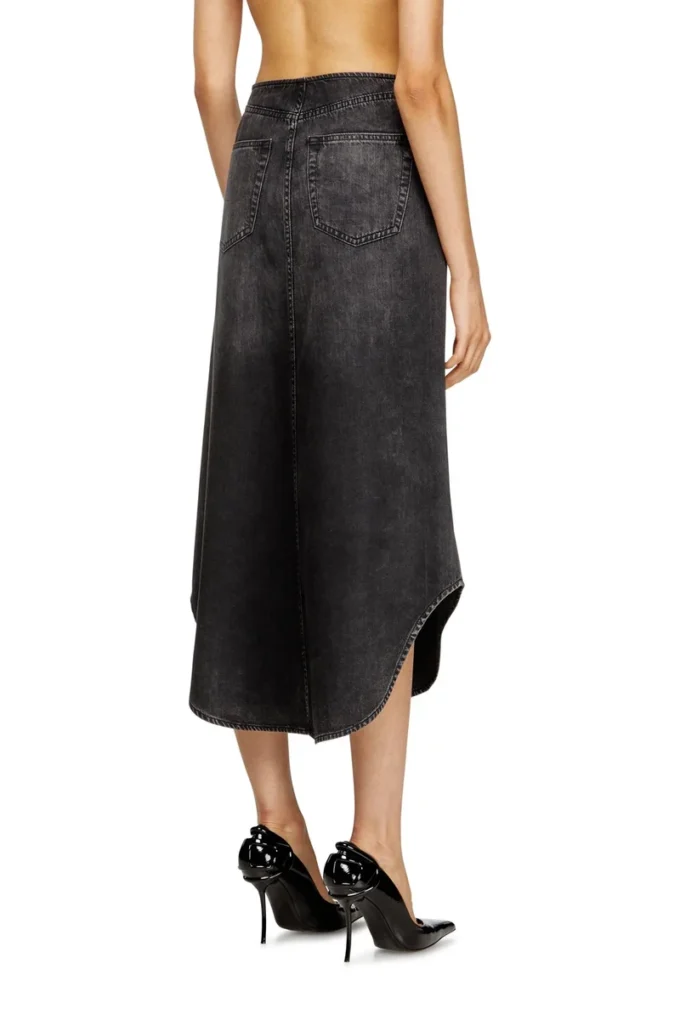 de-plumy-s Gonna midi in denim con effetto ombra de-plumy-s Gonna midi in denim con effetto ombra