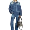 de-priss Top Henley in denim effetto contrasto de-priss Top Henley in denim effetto contrasto
