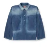 de-priss Top Henley in denim effetto contrasto de-priss Top Henley in denim effetto contrasto