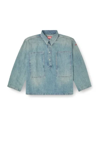 de-priss Top Henley in denim stile utility