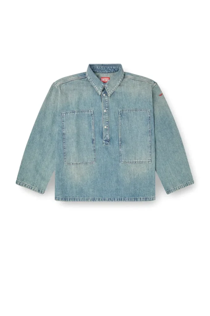 de-priss Top Henley in denim stile utility de-priss Top Henley in denim stile utility