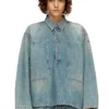 de-priss Top Henley in denim stile utility de-priss Top Henley in denim stile utility
