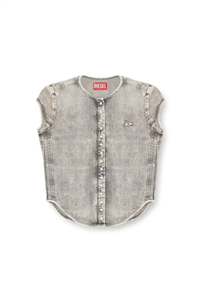de-roset-s Camicia in denim a maniche corte con strisce sportive